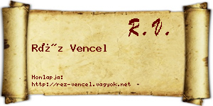 Réz Vencel névjegykártya